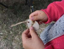 Mains d'un enfant tenant un objet fabriqué lors de la journée de la Biodiversité 2022 - Agrandir l'image, .JPG 87,1 Ko (fenêtre modale)